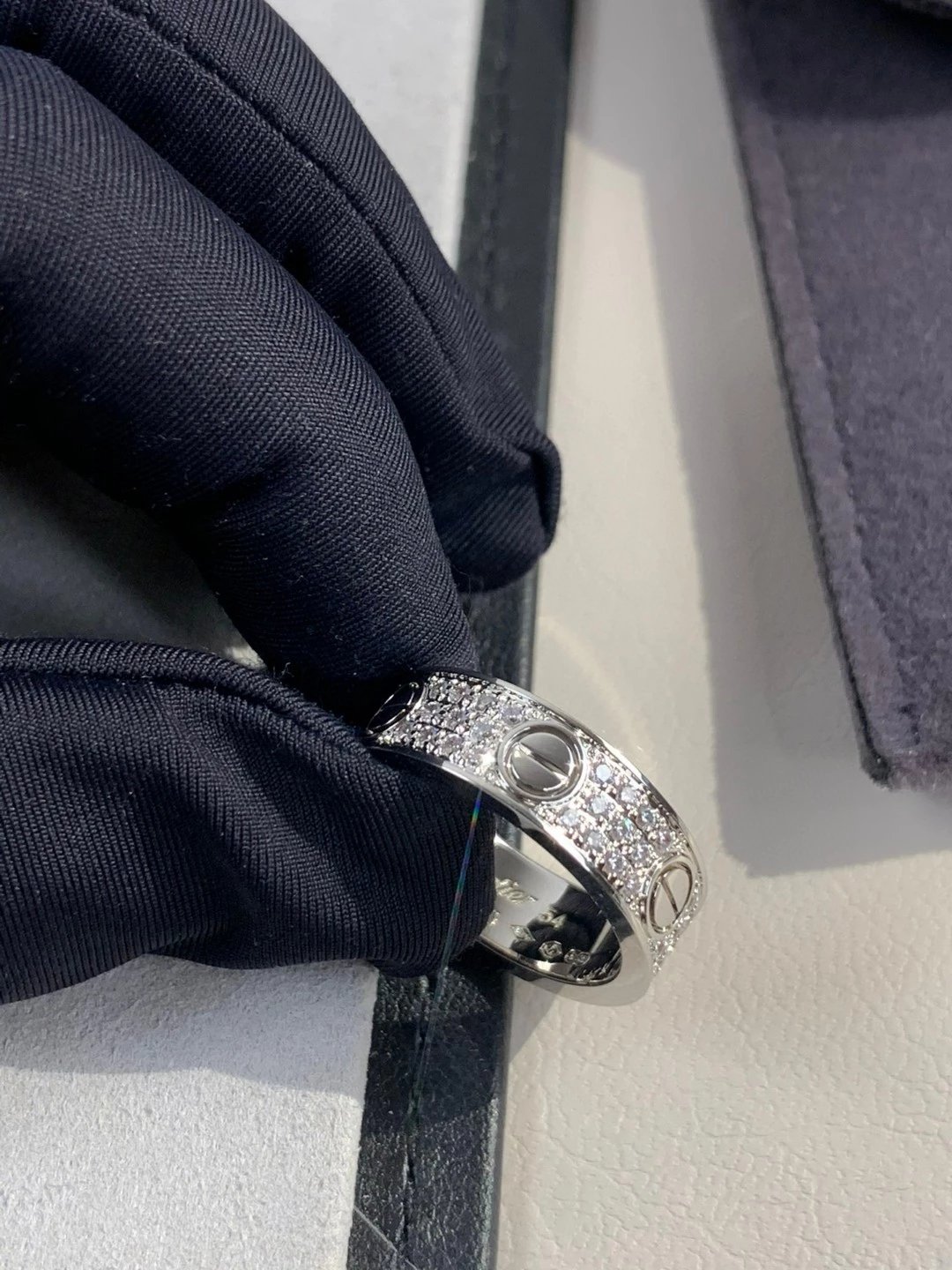 Cartier Love Ring Rose Gold with Diamond Jewelry - 5