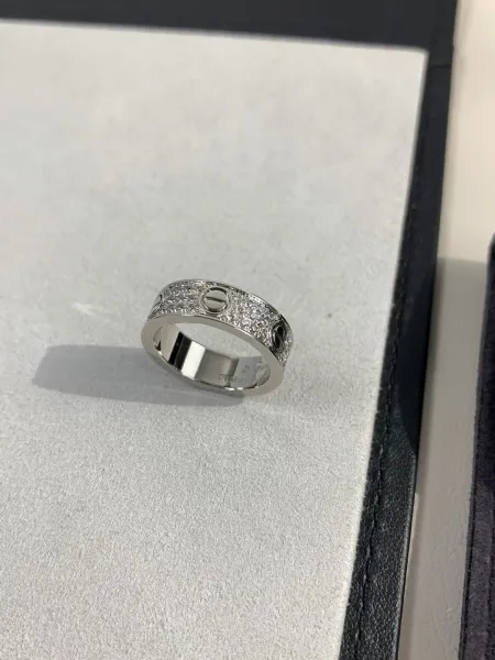 Cartier Love Ring Rose Gold with Diamond Jewelry - 3