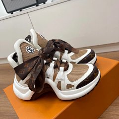 Guangzhou Top Tier 1:1 Pure Original Mule Brown White Low Top Arch Bridge Running Shoes Archlight 1.0 ZP OEM Factory Empty Glue Process Full Grain Leather Original Sole Dad Shoes Fashion Versatile Casual Shoes Comfortable Sports Trendy Shoes Round Toe Lace-up Luxury Runway Style Unisex