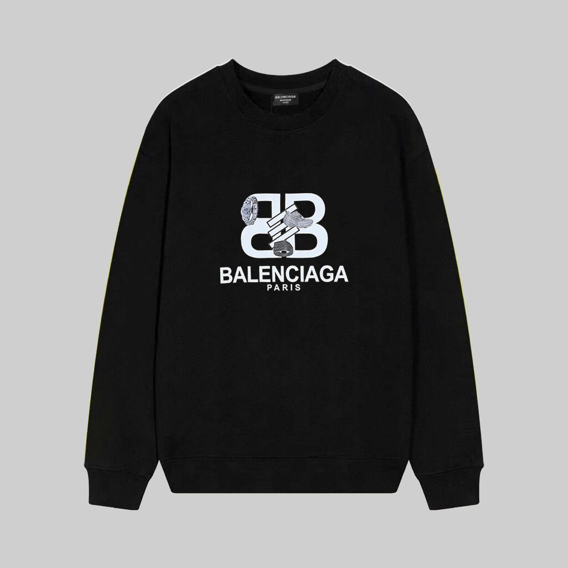 Balenciaga BB Drip Logo Black Hoodie - 12