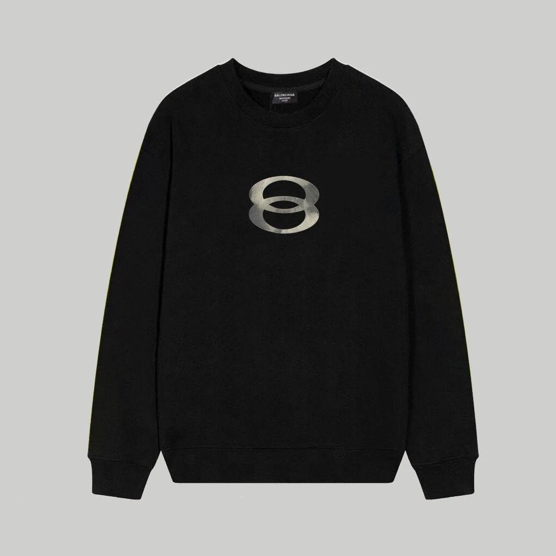 Balenciaga BB Logo Cracked Print Black Hoodie - 5