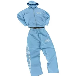 thumbnail for Cor*Teiz's new zip-up hoodie is a loose high street American fashion brand suit printed sweatpants