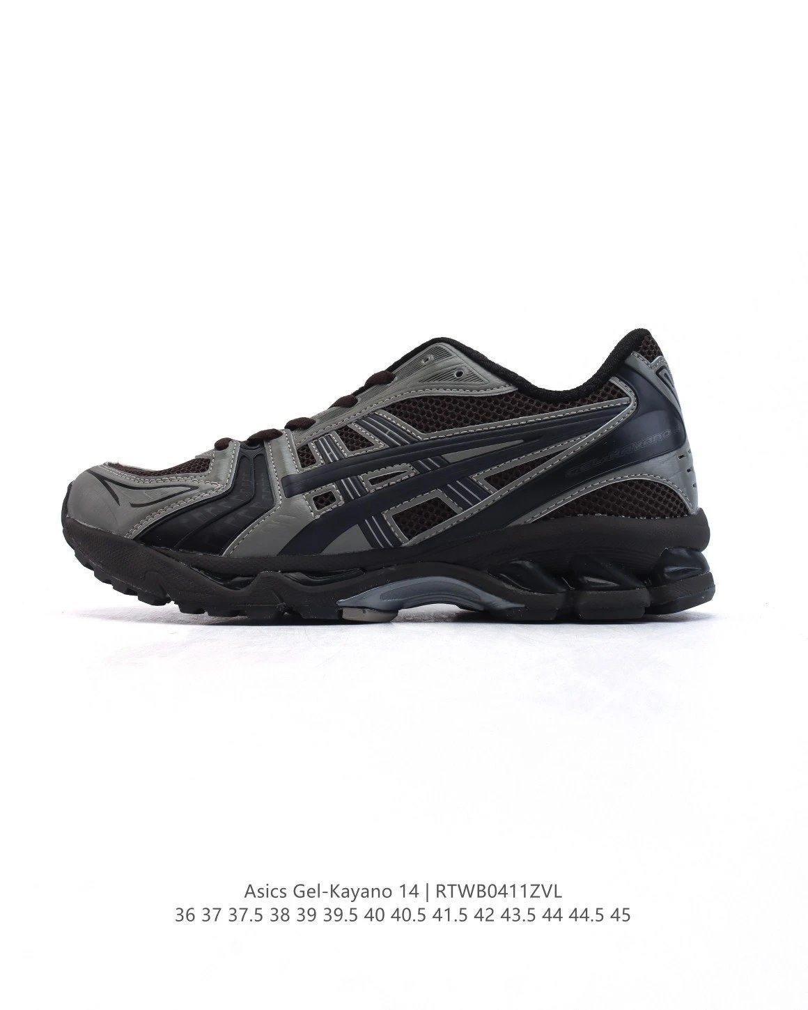 Asics Gel-Kayano 14 Black Gray Running Shoes
