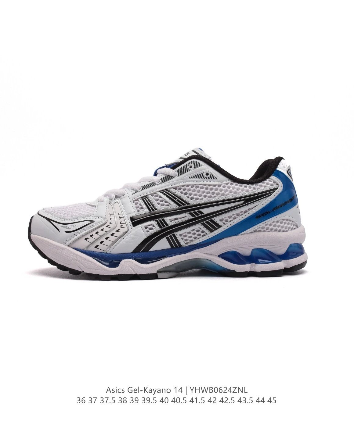 Asics Gel-Kayano 14 White Blue Black Running Shoes