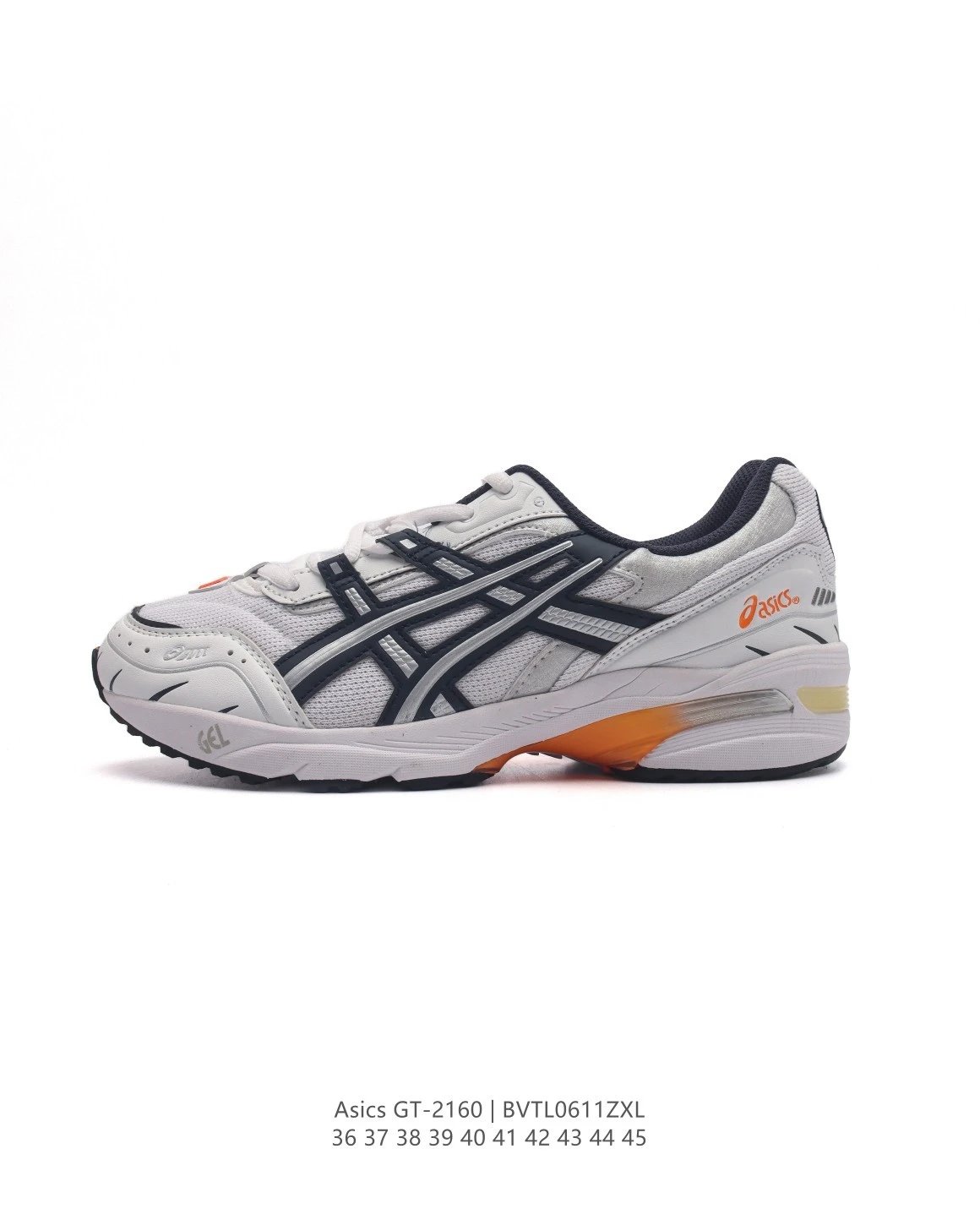 Asics GT-2160 White Navy Orange Running Shoes