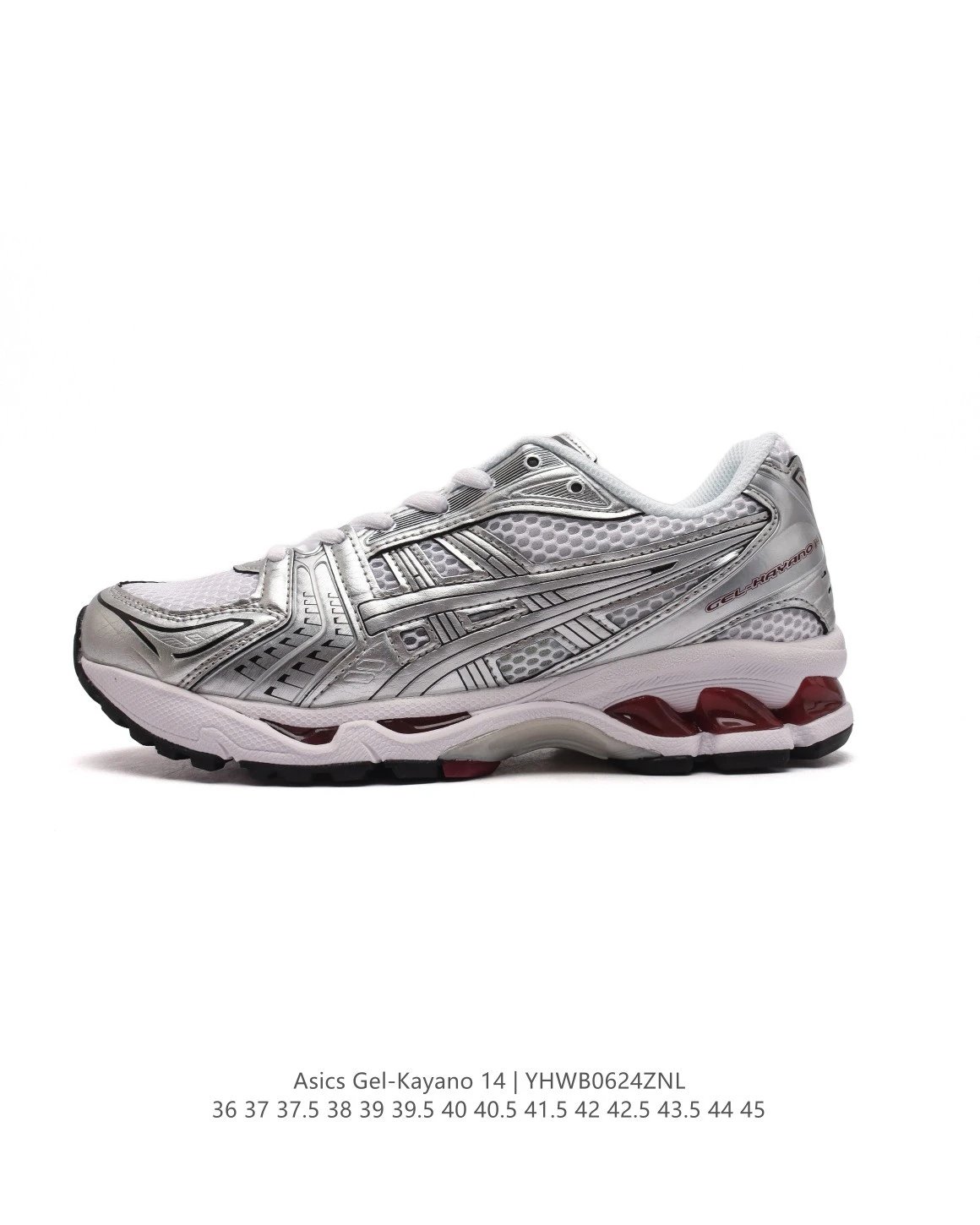 Asics Gel-Kayano 14 Silver Red Running Shoes