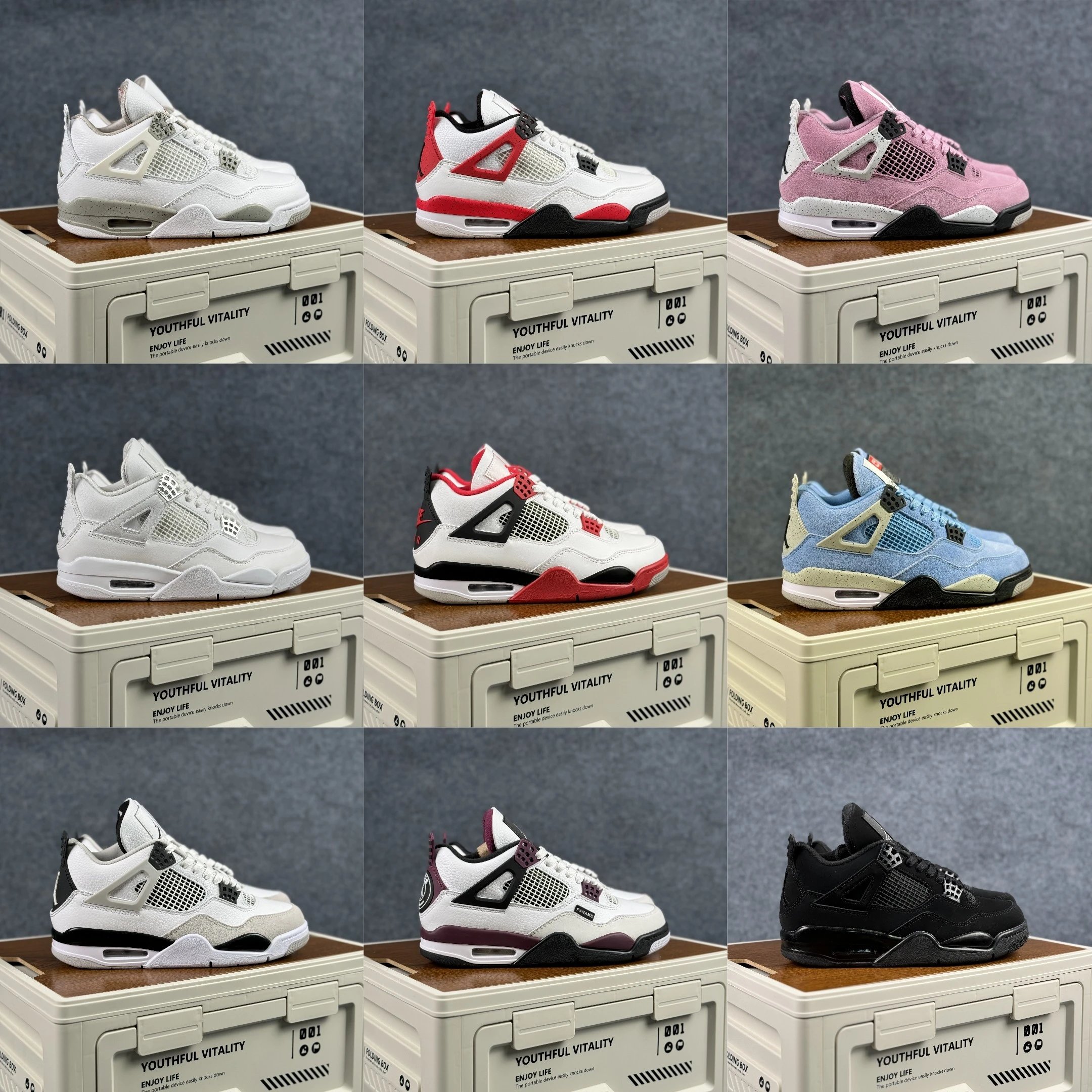 W版:Jordan AJ4 "Metallic Gold" 配色系列 中帮复古休闲篮球鞋   DH6927-161、CZ5624-100
