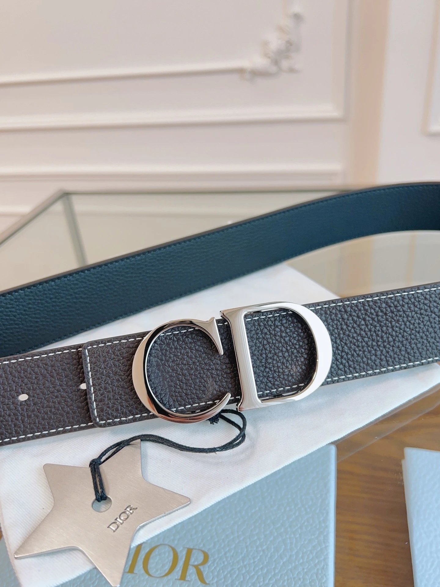 No. 22 - Brown with Black Leather / Bright Silver Buckle