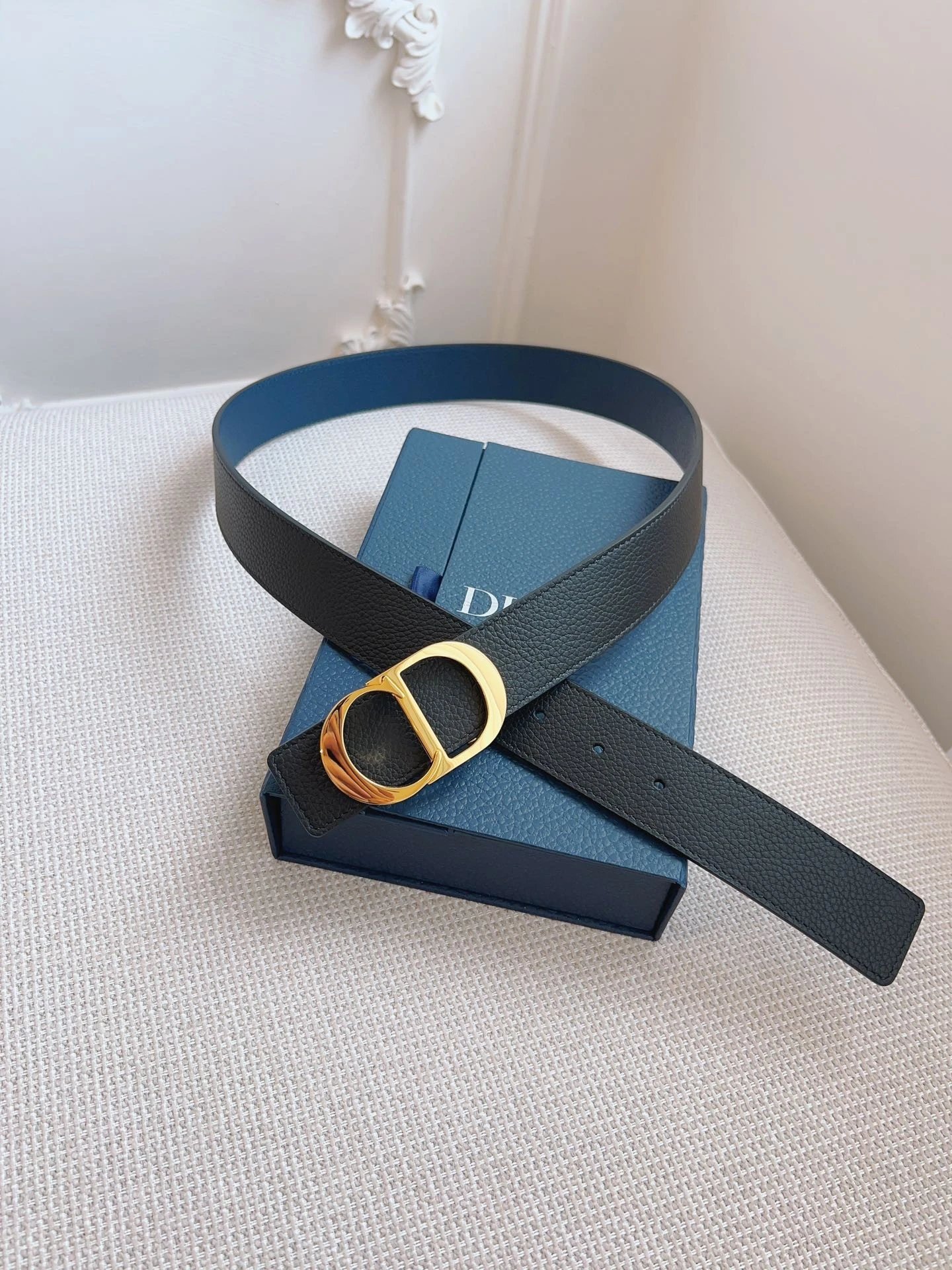 No. 29 - Black with Blue Leather / Bright Gold Buckle 2