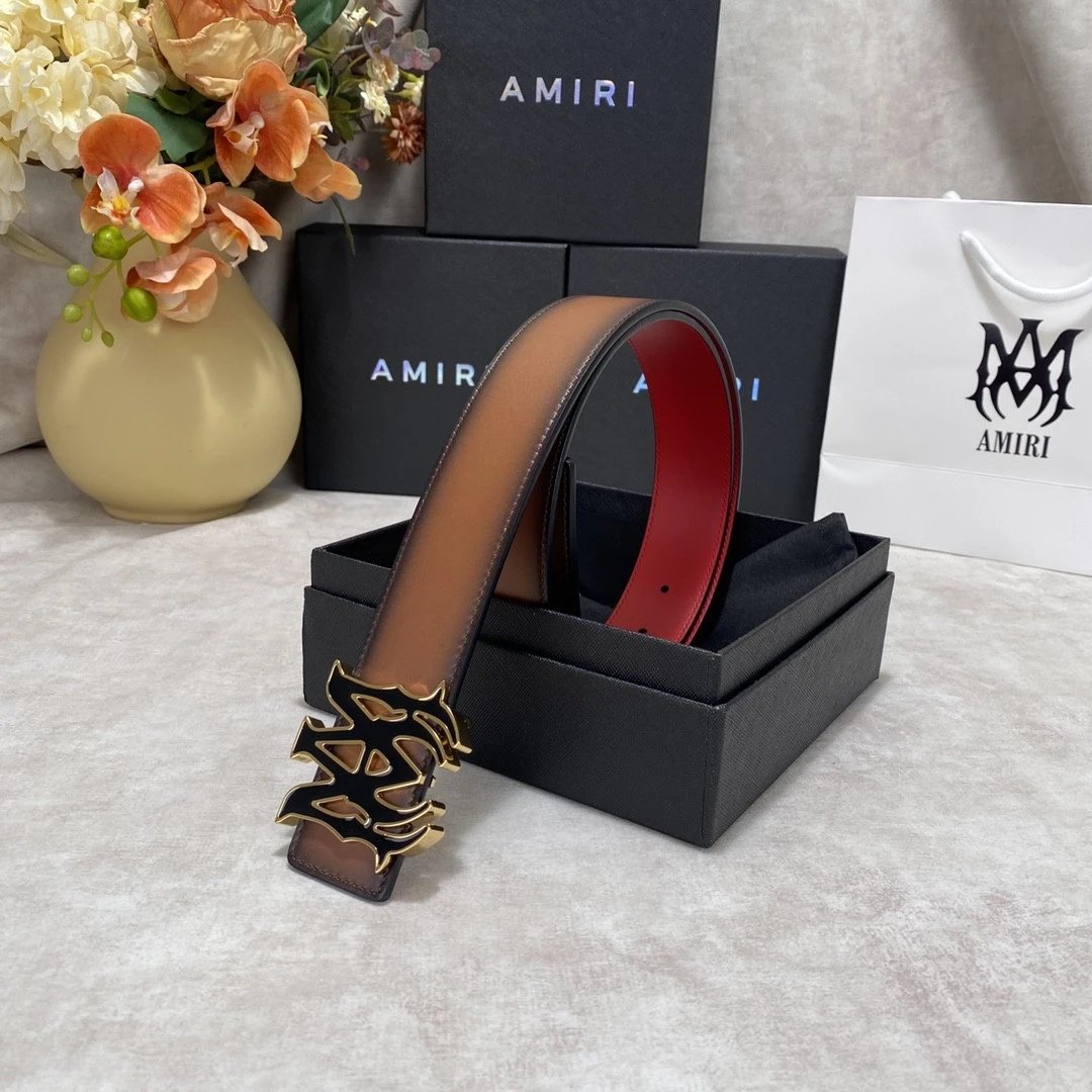 AMIRI Reversible Belt Brown