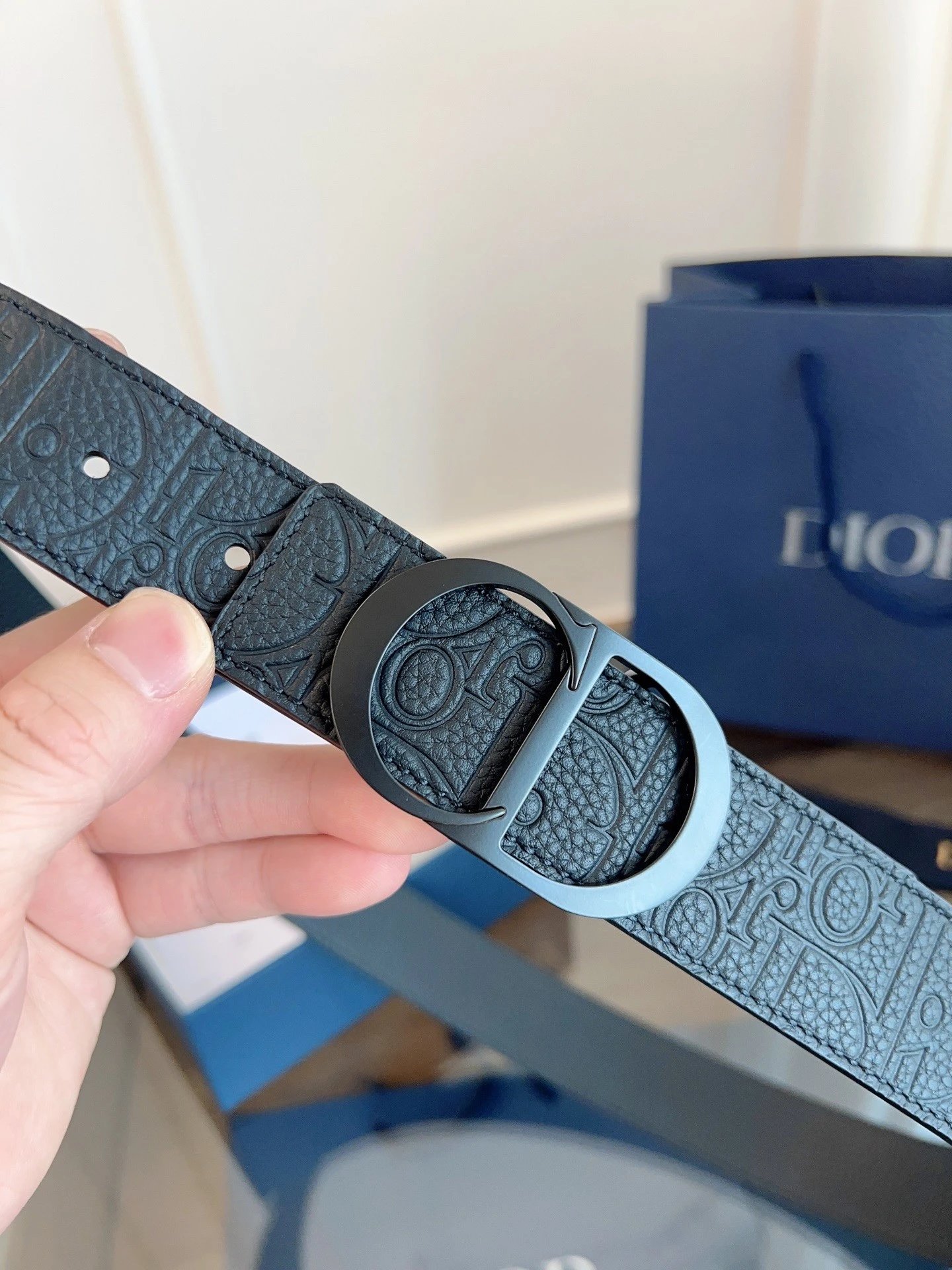 No. 37 - Black Embossed Leather / Matte Black Buckle 2