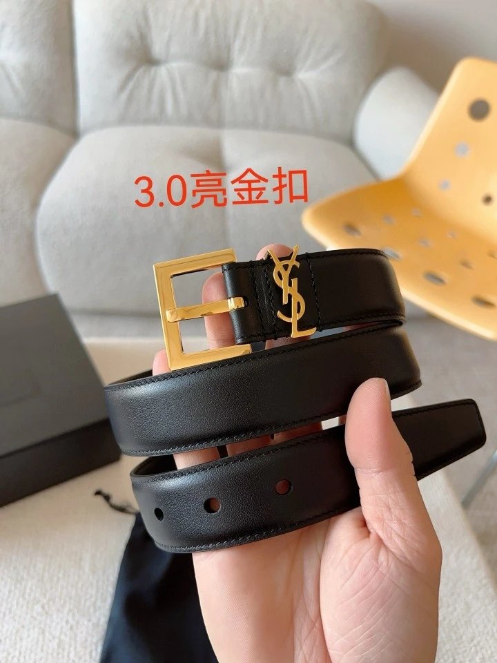 3.0cm black shiny gold buckle