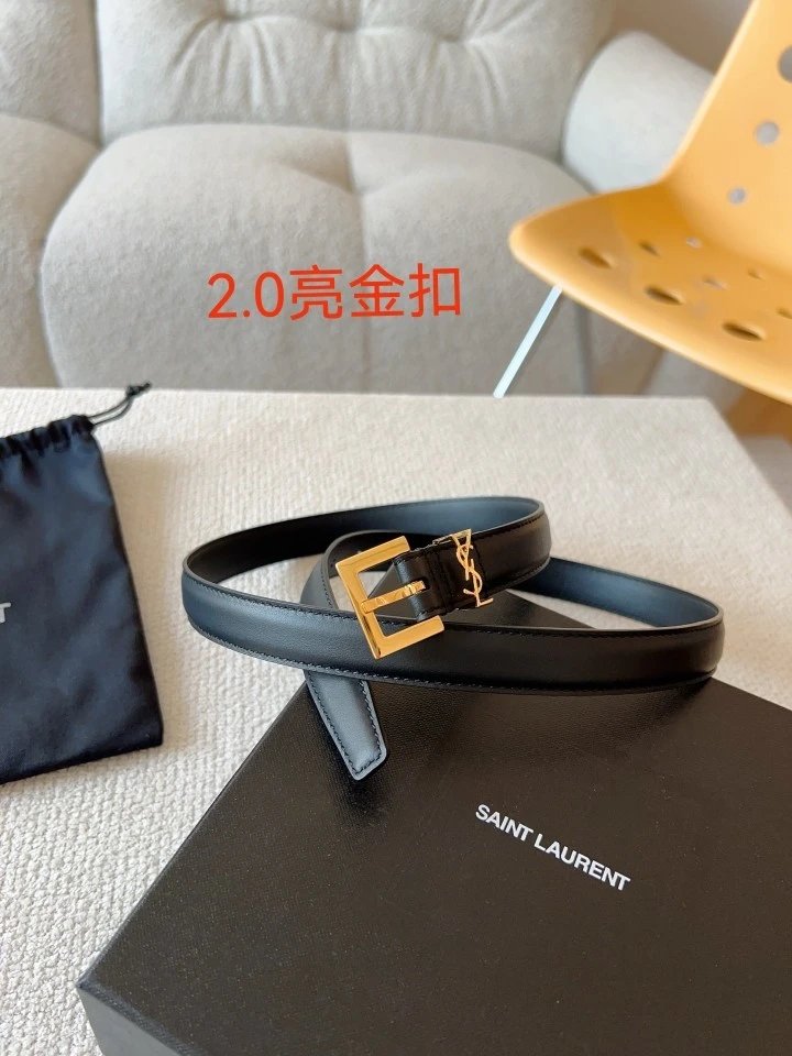2.0cm black shiny gold buckle