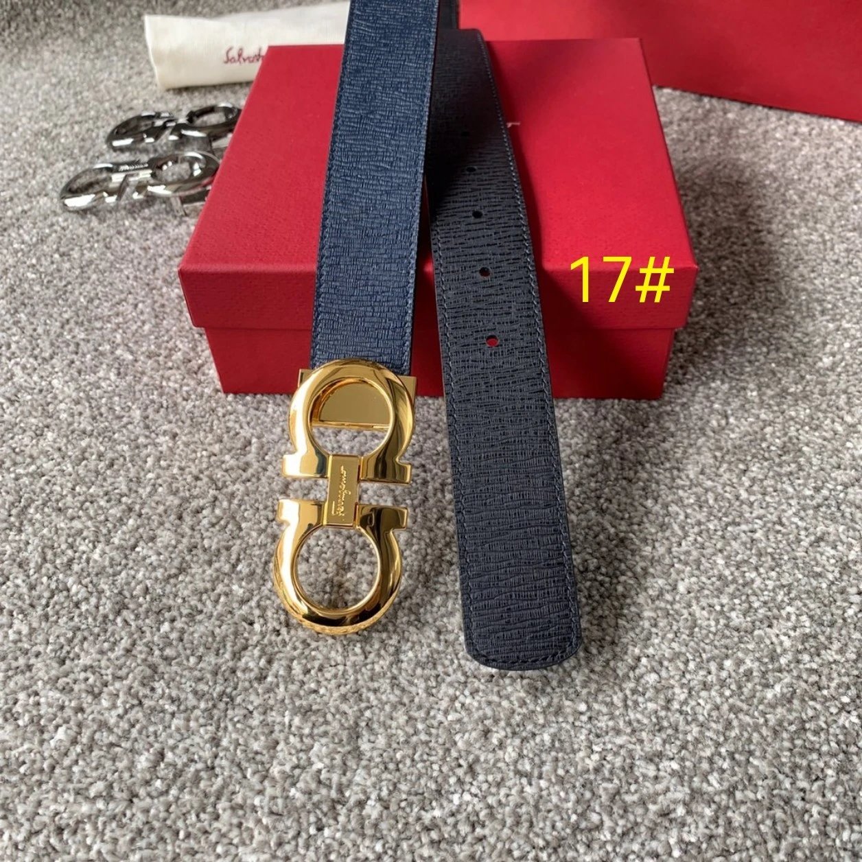 17 # shiny gold buckle (blue with black)