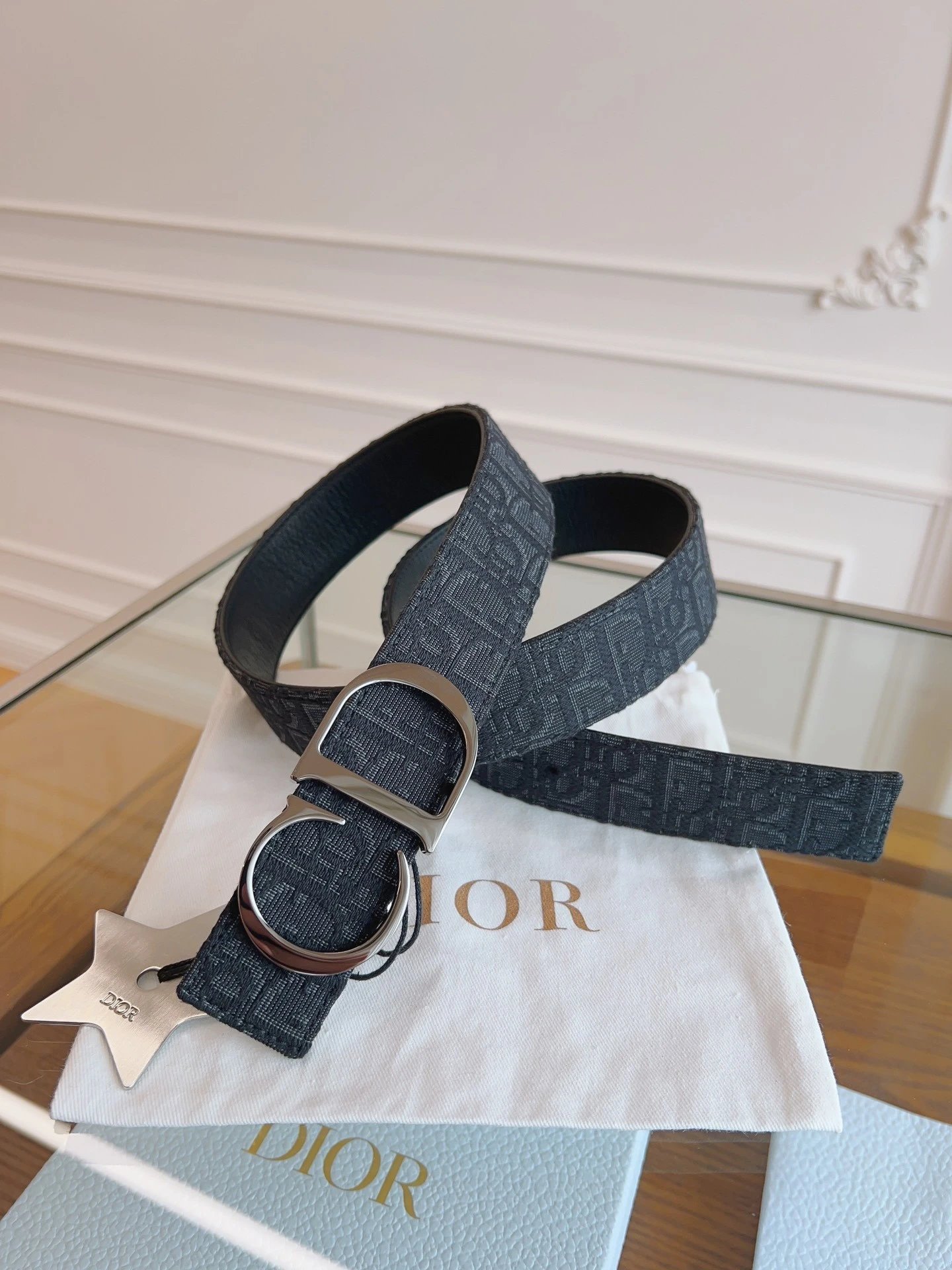 No. 9 - Black Fabric / Bright Gunmetal Buckle