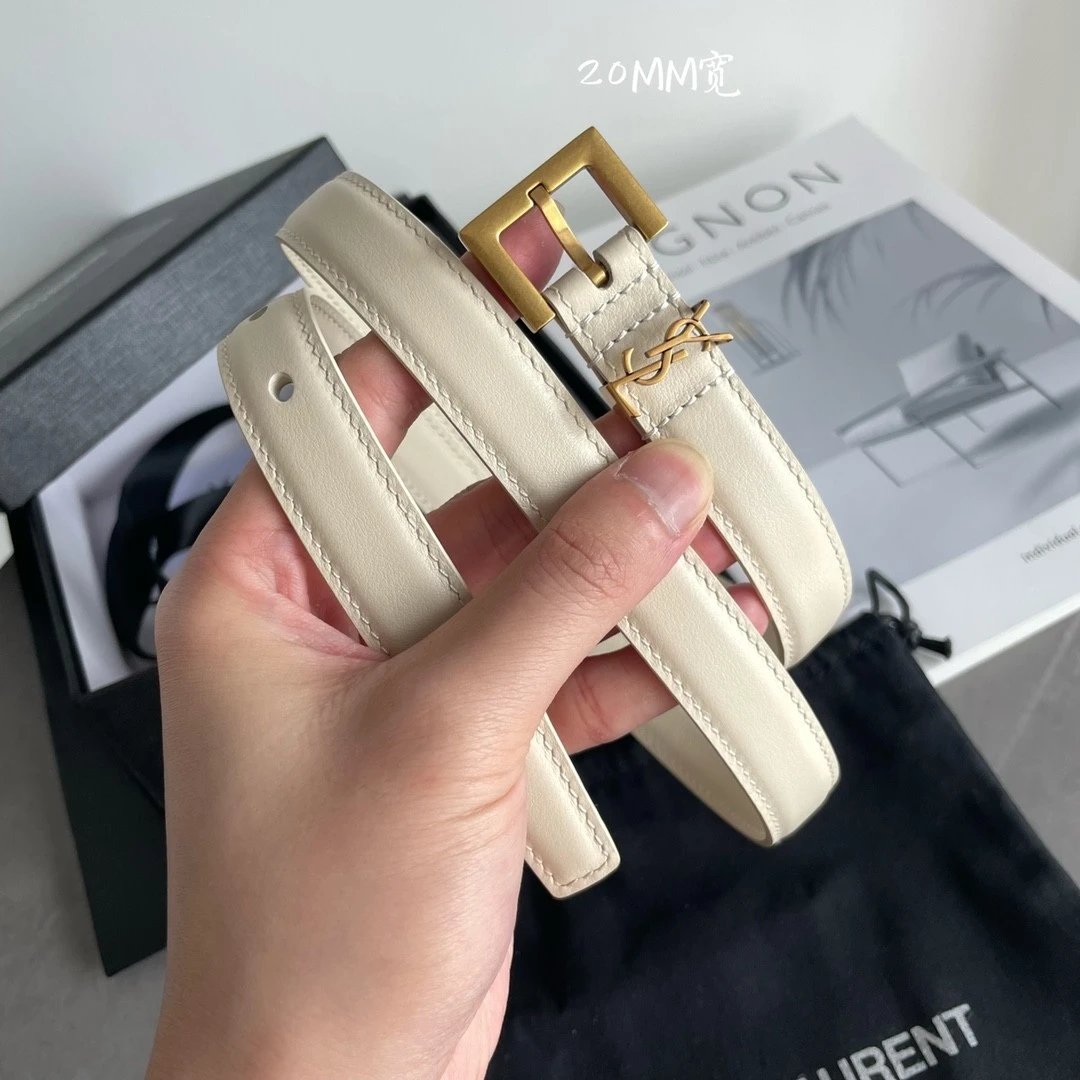 2.0cm off white antique gold buckle