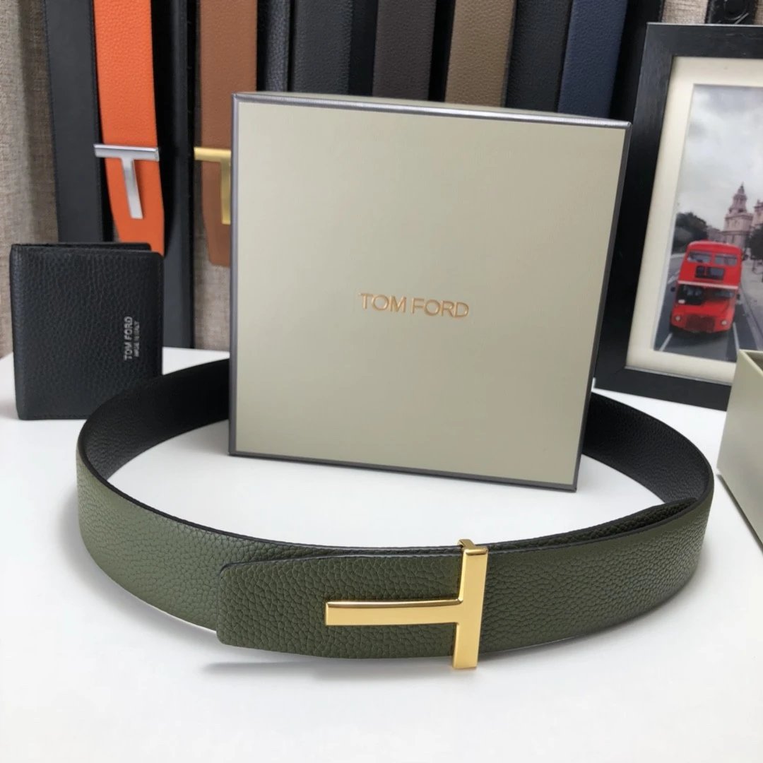 Style 14: Green Leather - Gold Buckle