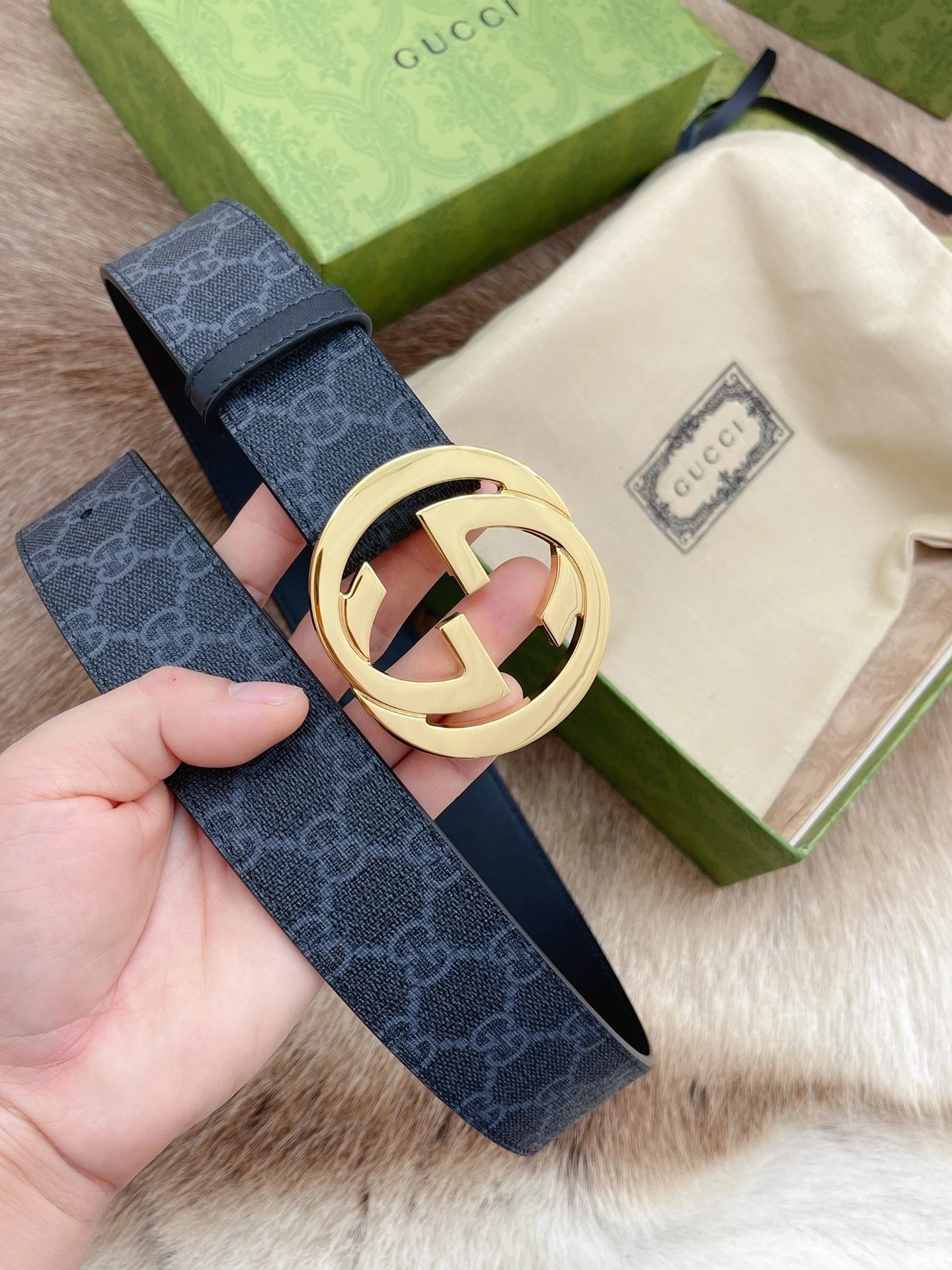 1 # Gold buckle/Black floral leather