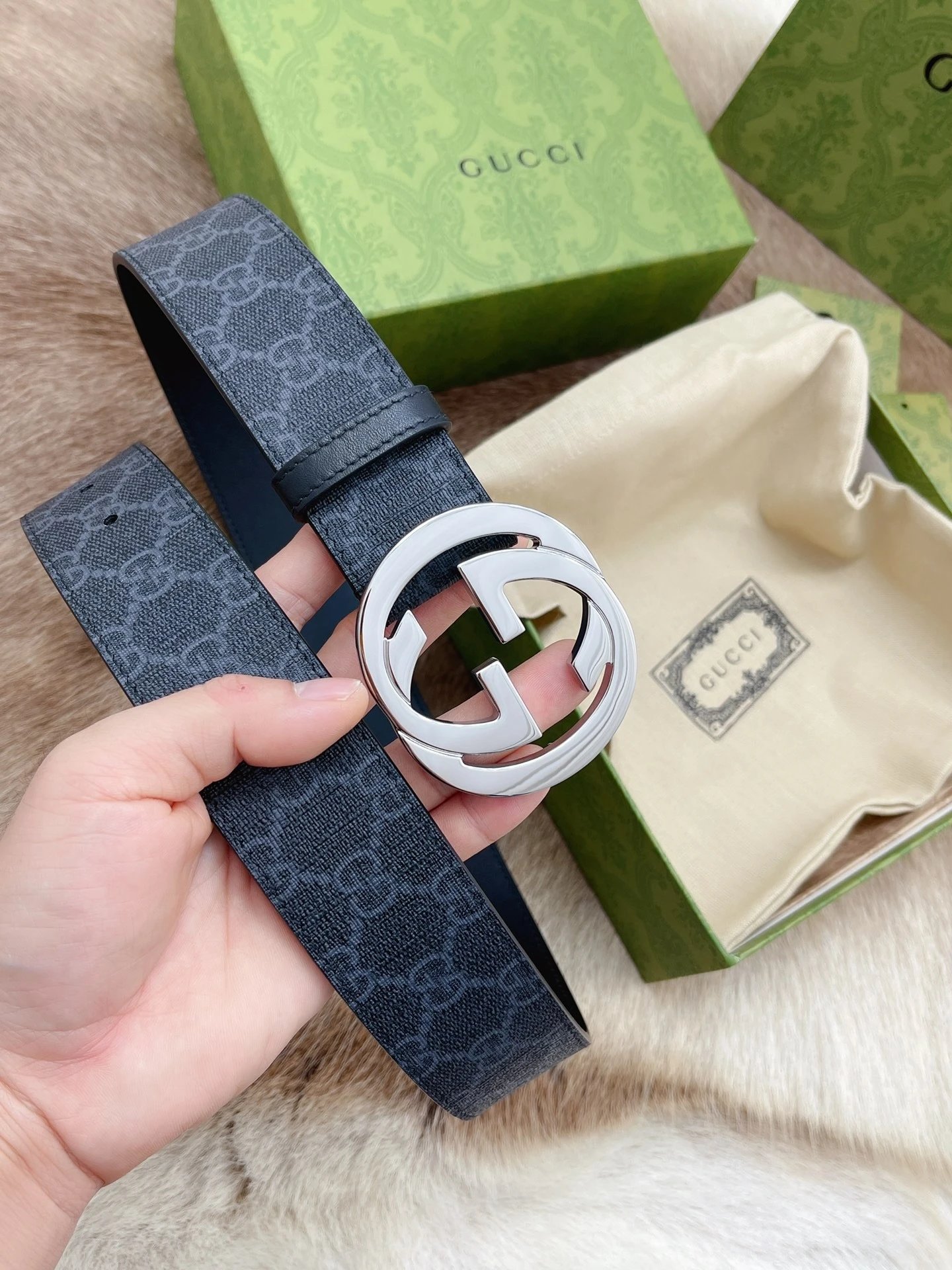 2 # Silver buckle/Black floral leather
