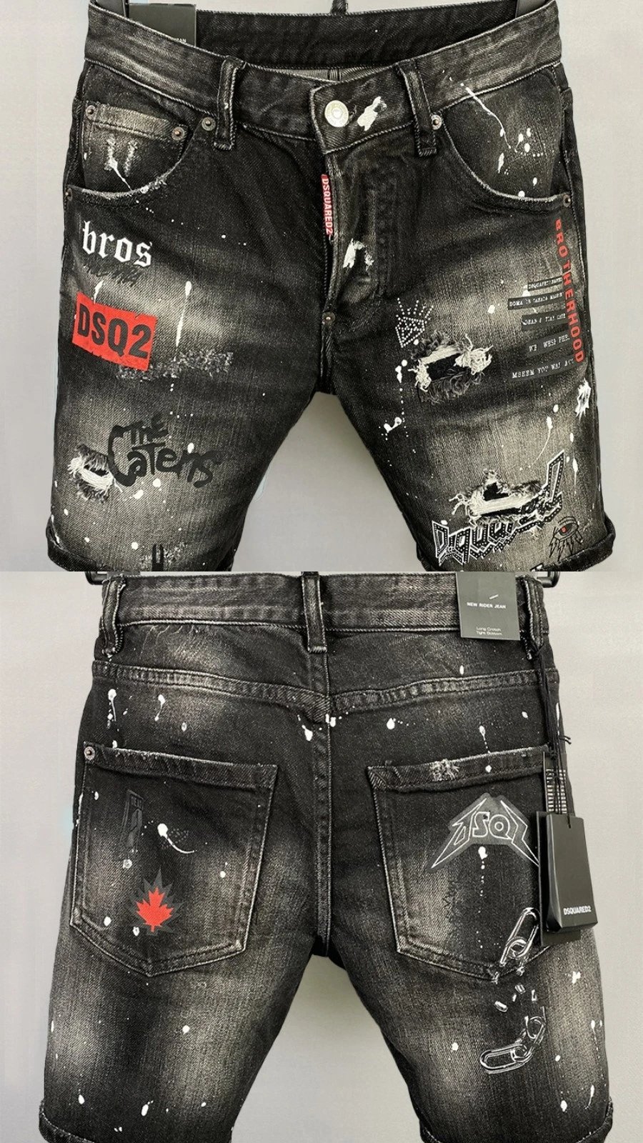Dsquared2 Paint Splatter Distressed Skinny Jeans Blue - 17