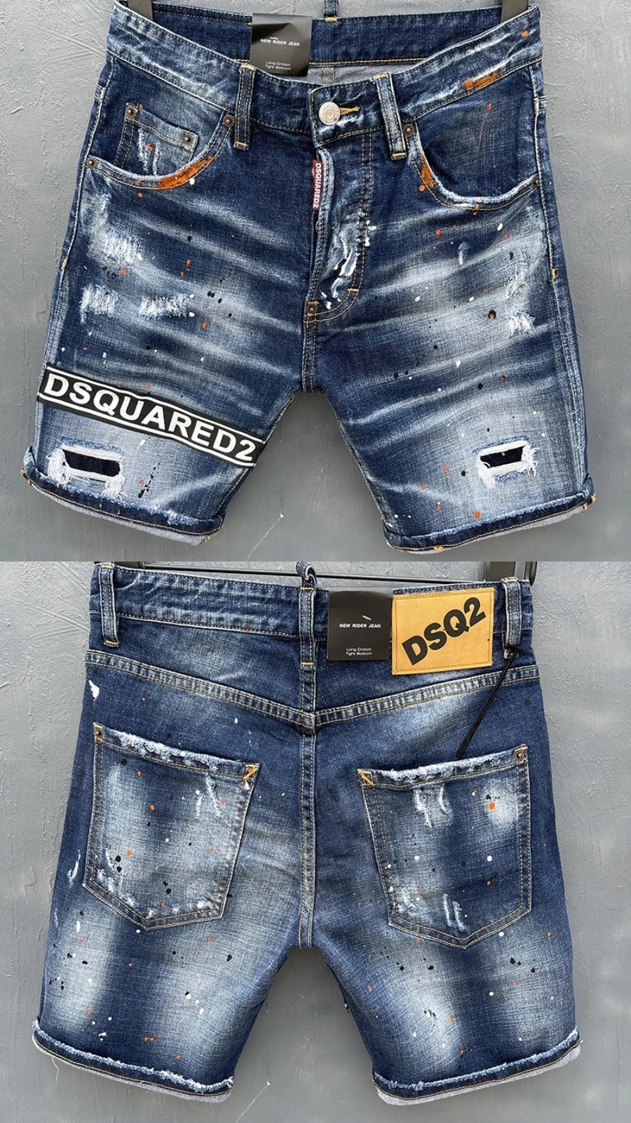 Dsquared2 Paint Splatter Distressed Skinny Jeans Blue - 19