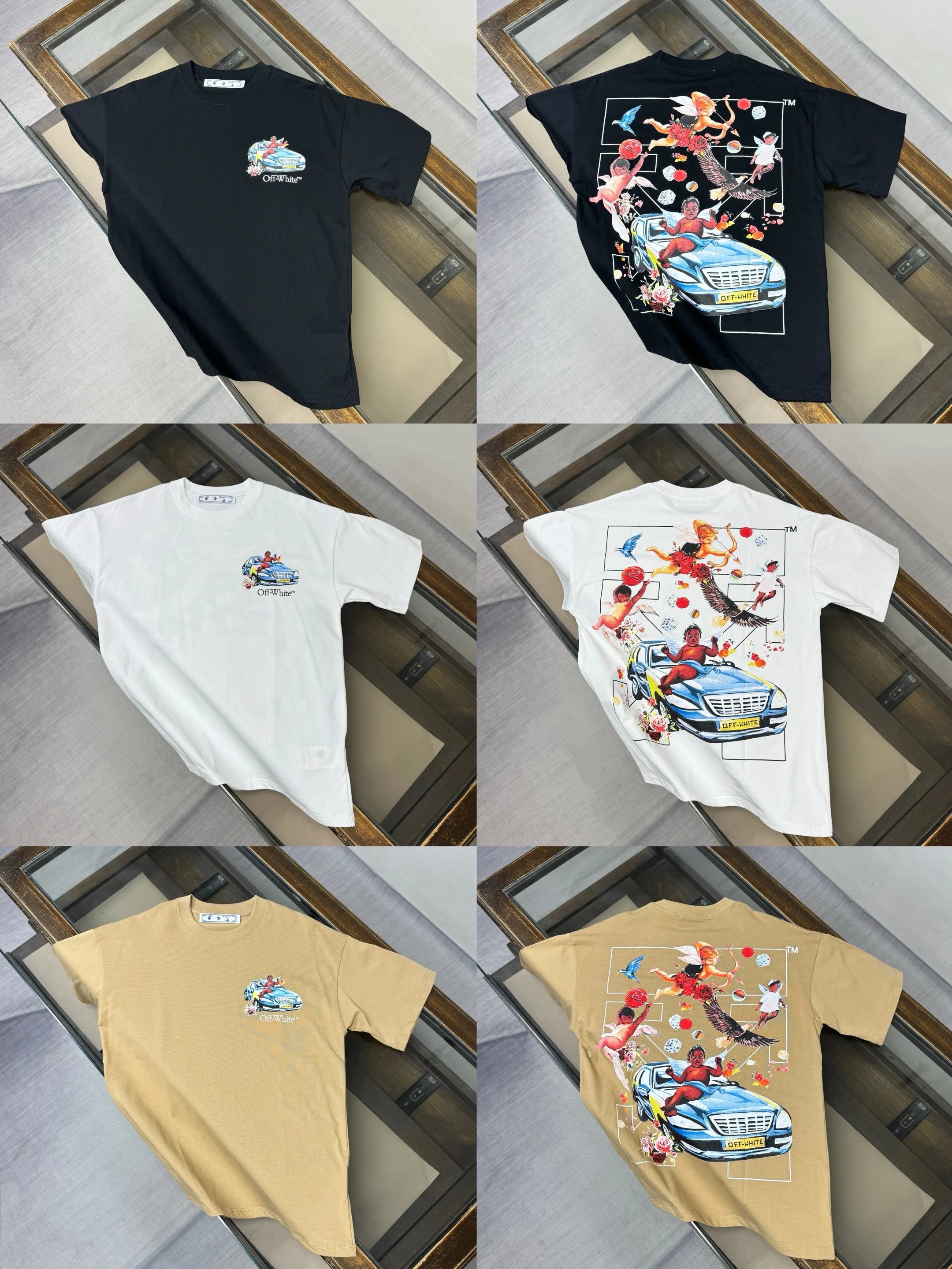 【Authentic 3-Color Parallel Import】OFF 26 New Arrival Printed Logo Pure Cotton Short-Sleeve T-Shirt Round Neck Loose Fit Unisex Couple Matching Solid Color Men's Summer Minimalist Casual Versatile Top Classic British European Station Authentic High-End Brand T-Shirt Men's Wear of Star