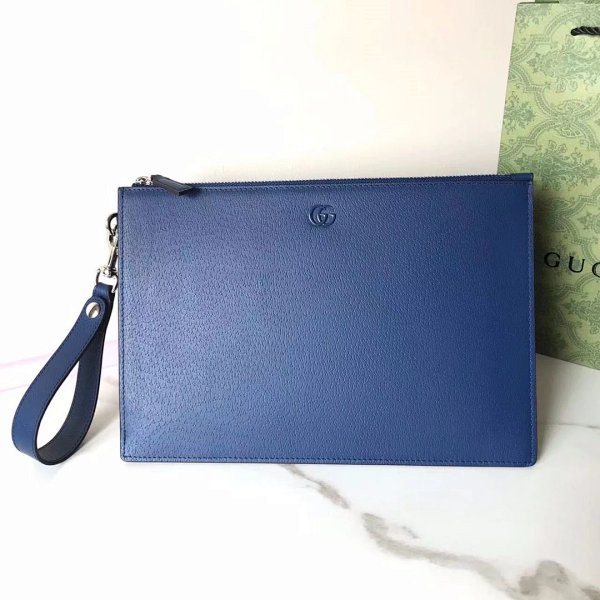 Gucci GG Marmont Leather Wristlet Clutch in Blue Clutches product listing in Litbuy spreadsheet finds