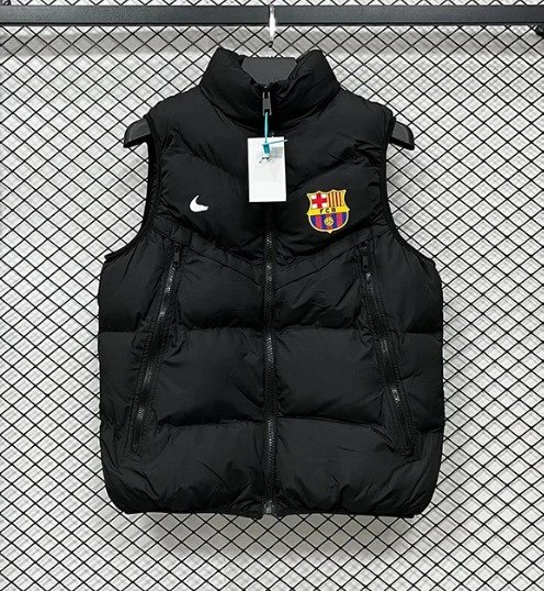 Paris Saint-Germain Vests Quilted puffer vest with stand collar — J 3305 Barcelona