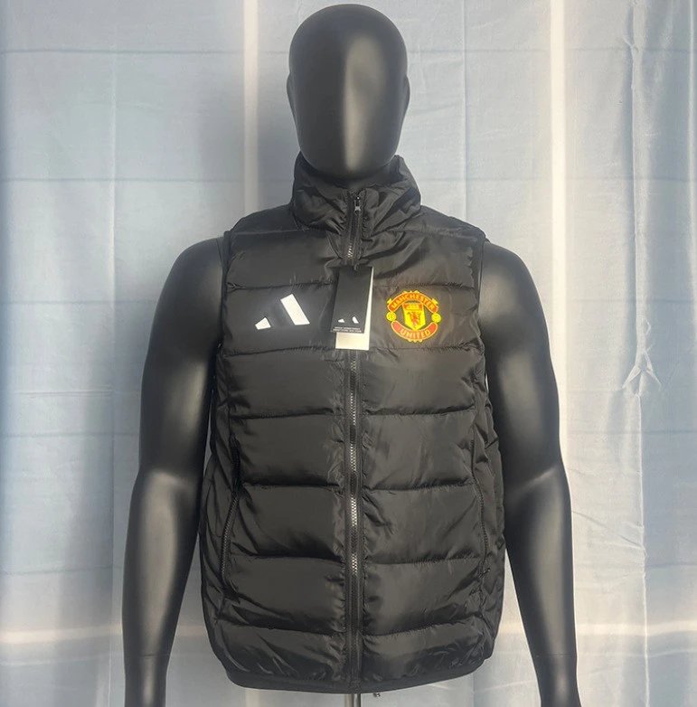 Paris Saint-Germain Vests Quilted puffer vest with stand collar — J 12 NK Down cotton vest