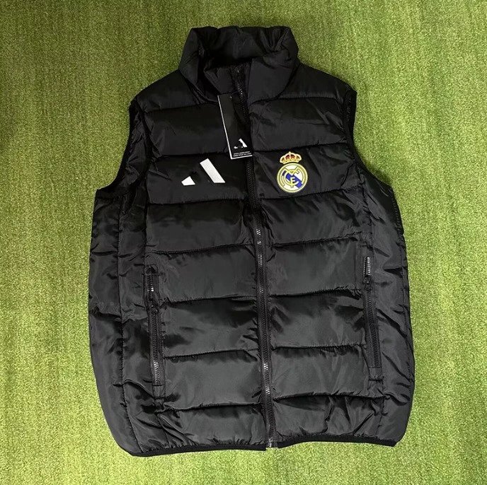 Paris Saint-Germain Vests Quilted puffer vest with stand collar — J 08 Real Madrid Down Cotton Vest
