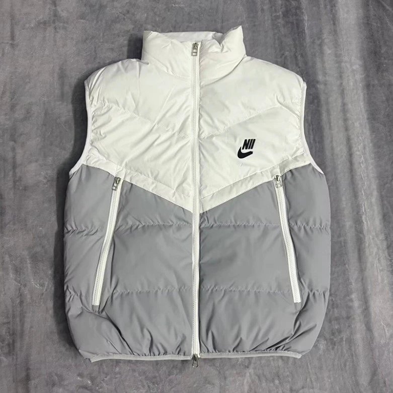 Paris Saint-Germain Vests Quilted puffer vest with stand collar — L001 NK