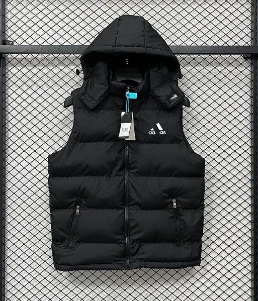 Paris Saint-Germain Vests Quilted puffer vest with stand collar — J5 AD