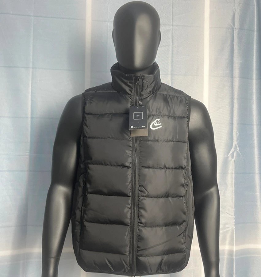 Paris Saint-Germain Vests Quilted puffer vest with stand collar — J 13 Man L Down cotton vest