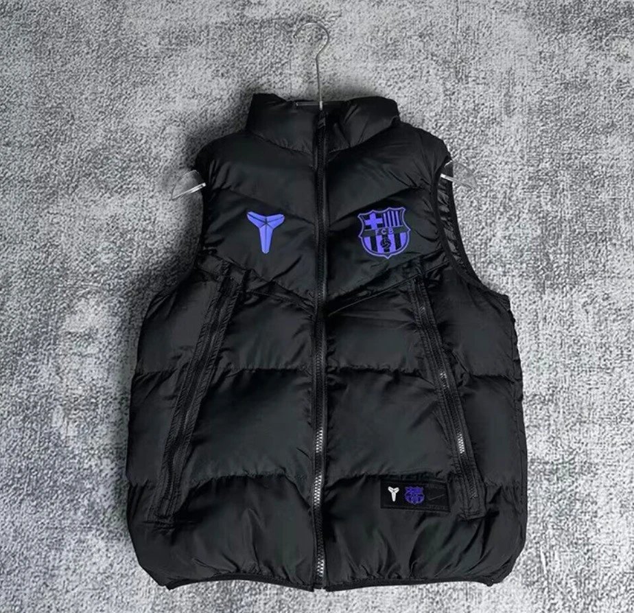 Paris Saint-Germain Vests Quilted puffer vest with stand collar — TT 01 Ba S Collaboration model