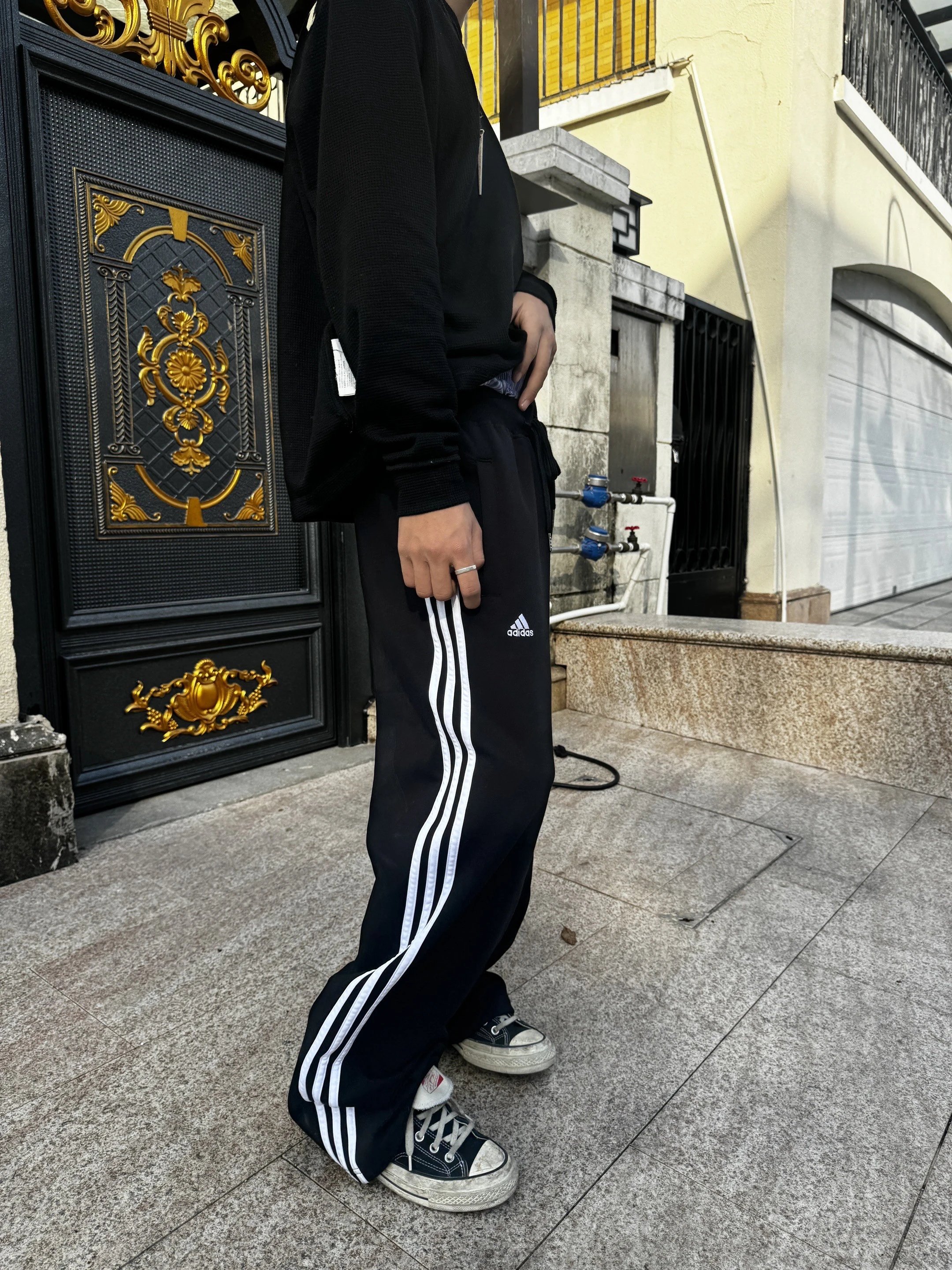 The strongest ad sweatpants are available for immediate delivery! 】Reset autonomous ad sweatpants baggy style leg repair tool cleanfit Vibe versatile unisex