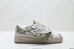 Jeremy Scott x Forum Low Printed Paper Money Low/High Versatile Trendy Casual Board Shoes Product Code: GX6393, Q46154