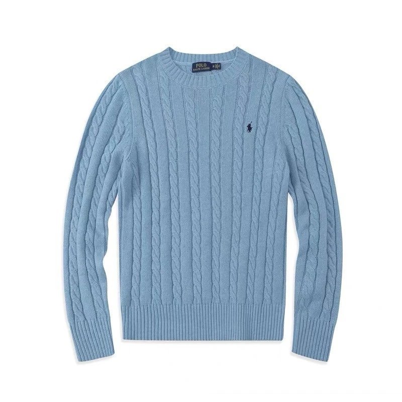 Sweater Low Neck-Light Blue