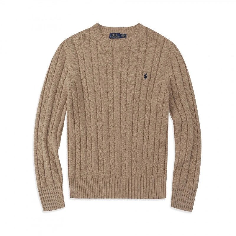 Sweater Low Neck-Khaki