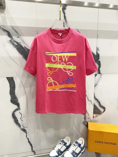 Off-White OEW Graphic Print Pink T-Shirt - 1