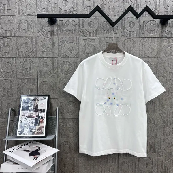 Loewe Octopus Embroidered White T-Shirt - 1