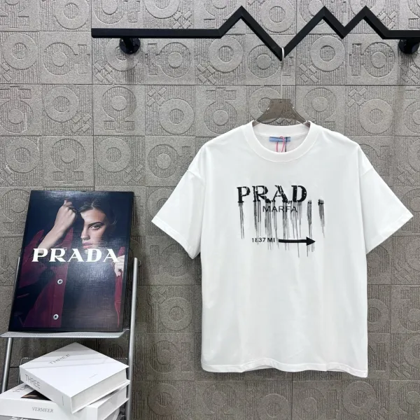Prada Marfa Print White T-Shirt - 1