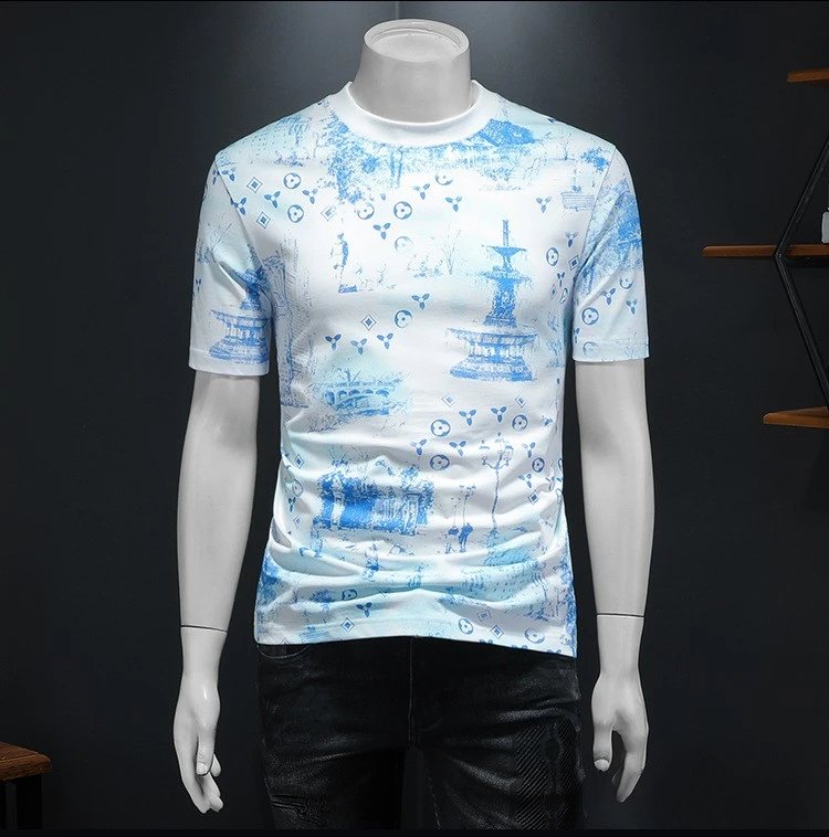 Louis Vuitton Monogram Camo Print T-Shirt Gray - 25