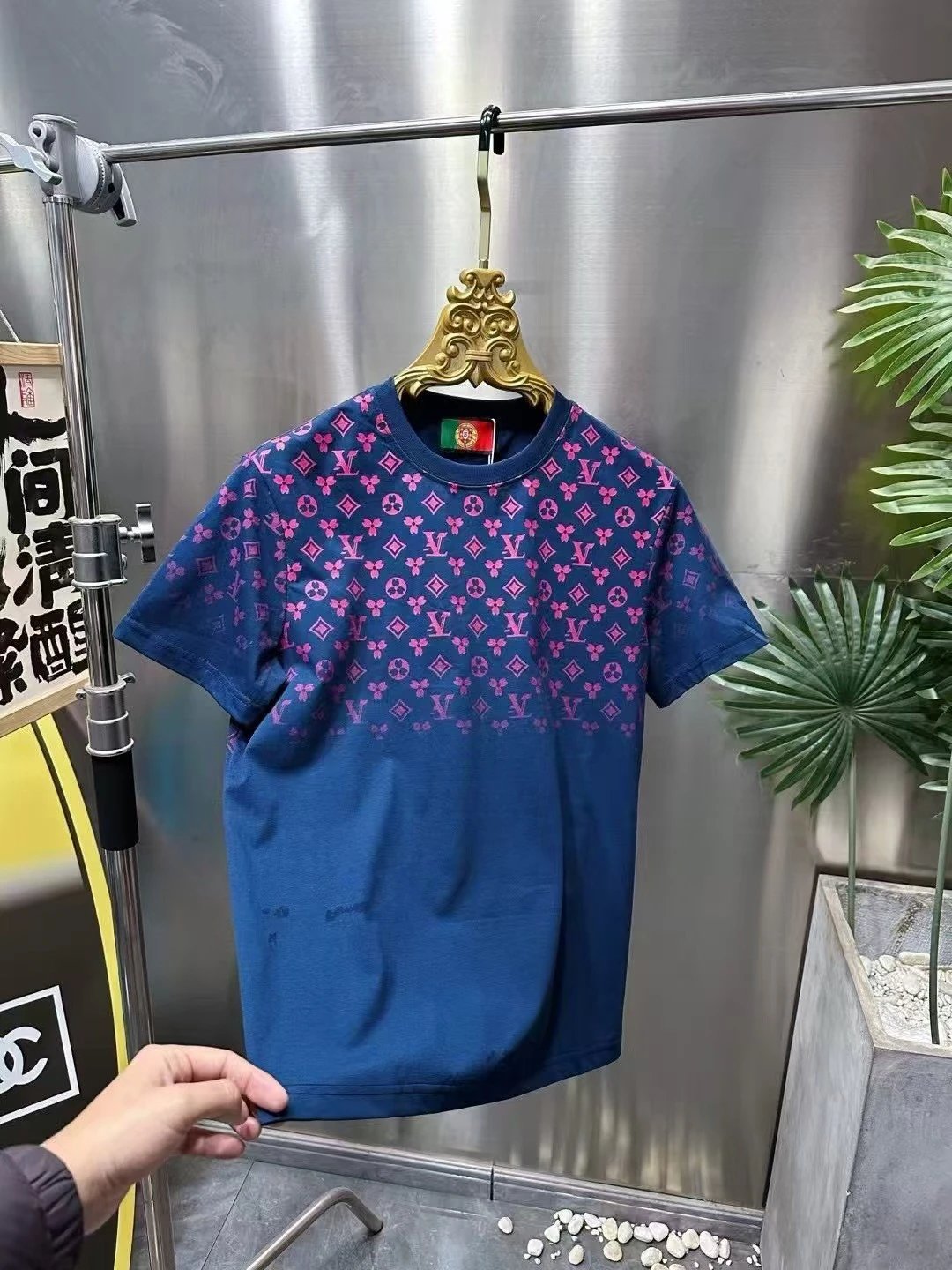 Louis Vuitton Monogram Camo Print T-Shirt Gray - 19