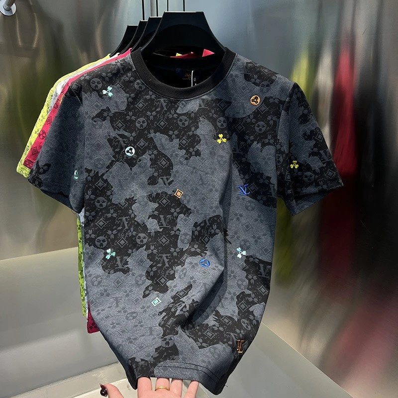 Louis Vuitton Monogram Camo Print T-Shirt Gray - 22