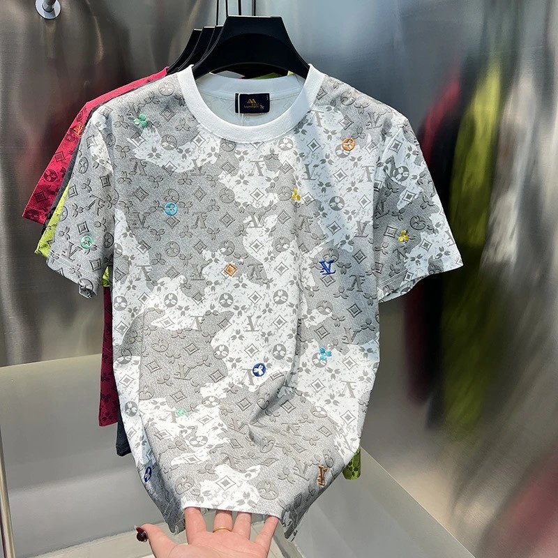 Louis Vuitton Monogram Camo Print T-Shirt Gray - 23