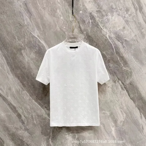 Louis Vuitton Monogram Embossed White T-Shirt - 1