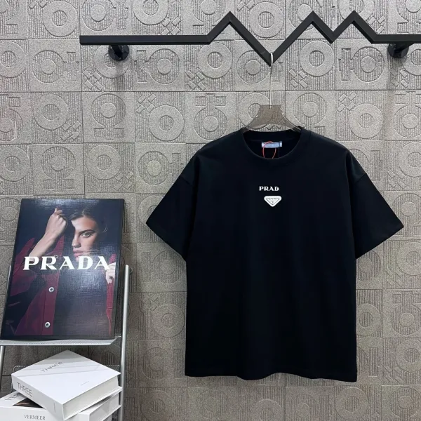 Prada Logo Patch Black T-Shirt - 1