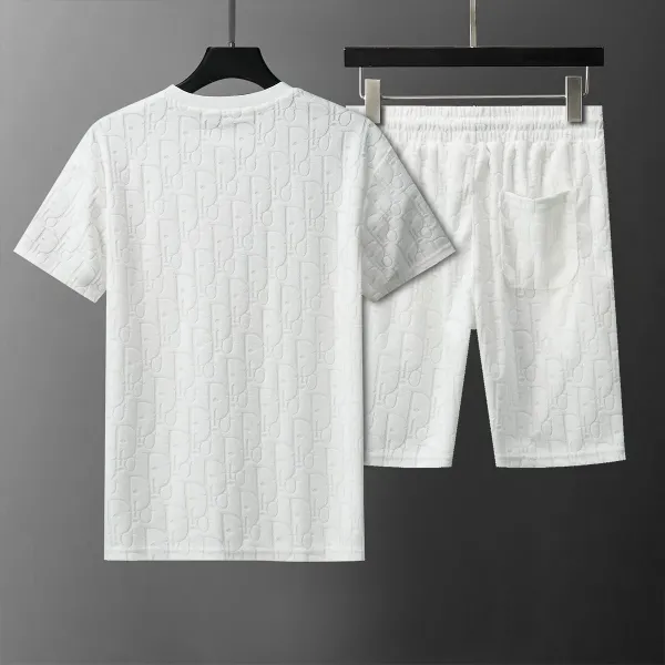 Dior Oblique Monogram White T-Shirt and Shorts Set - 1