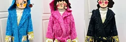 thumbnail for 7-10 years old M  size sleepwear pink and black