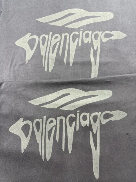 Balenciaga Distressed Logo Print Black T-Shirt - 6